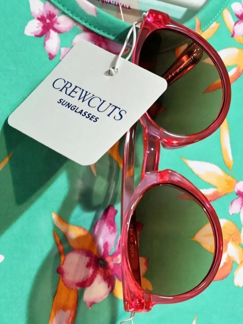 NWT Crewcuts Girls' Round Pink Ombre Sunglasses w/ Dust Bag
